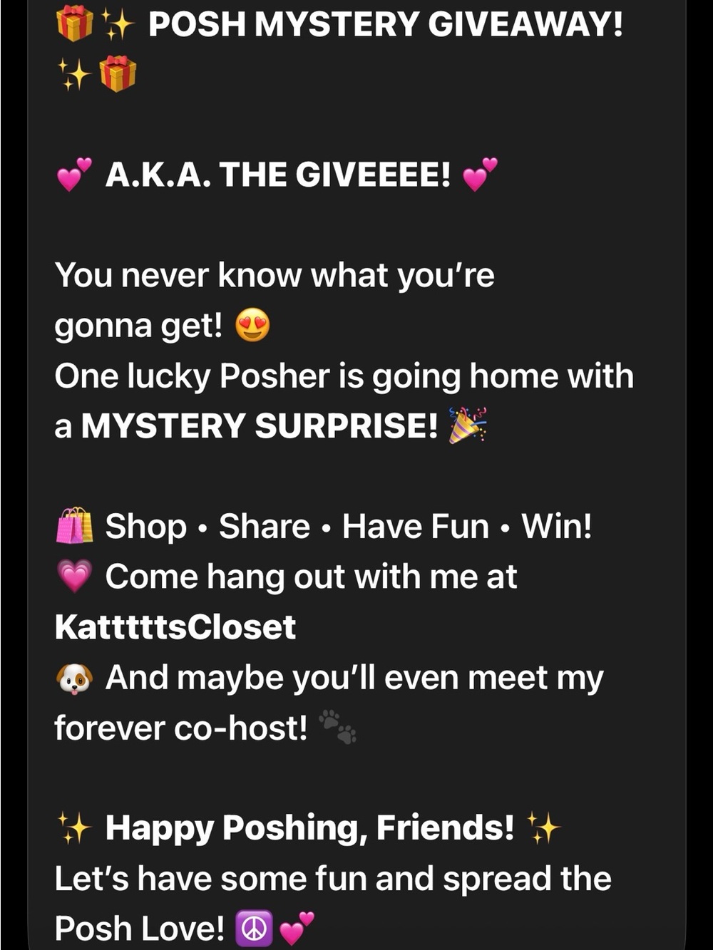 mystery giveaway